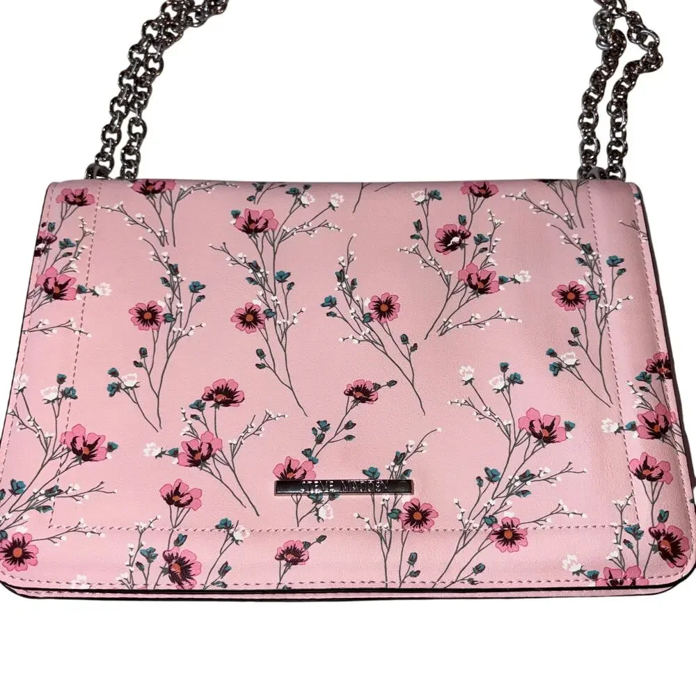 Steve Madden Pink Cherry Blossom Floral Shoulder Bag Preppy Clean Girl Summer - Picture 2 of 13
